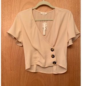Blush J NWT button crop top